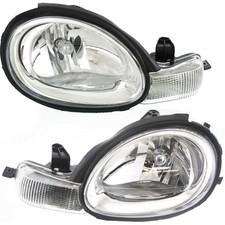 Conjunto de faróis para 2000-02 Dodge Chrysler neon esquerdo e direito cromado interior 2 peças comprar usado  Enviando para Brazil