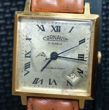 Reloj Pulsera CORNAVIN 21 Joyas URSS Años 80 Cal.2414 Hombre Día Chapado en Oro segunda mano  Embacar hacia Argentina