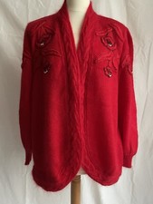 Cardigan blumen rot gebraucht kaufen  Wuppertal