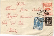 Capa SCW 1937 de Villalba del Alcor (Huelva) para Vitória etiqueta local + imposto (816) comprar usado  Enviando para Brazil