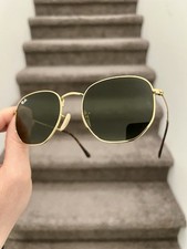 Novo Óculos de Sol Ray-Ban Hexagonal RB3548 54mm Dourado/Verde comprar usado  Enviando para Brazil