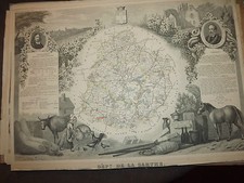 Sarthe map from d'occasion  Expédié en Belgium
