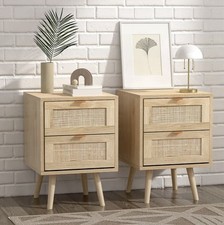 2pcs rattan bedside for sale  BURNLEY