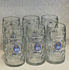CONJUNTO DE 6 COPOS AUTÊNTICOS Hofbrau Hofbrauhaus 1 litro caneca de cerveja com covinhas Munchen comprar usado  Enviando para Brazil
