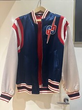 Jaqueta Gucci tamanho 46 GG lâmina bordada cetim azul marinho vermelho branco comprar usado  Enviando para Brazil