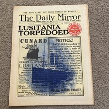Daily mirror lusitania for sale  CATERHAM
