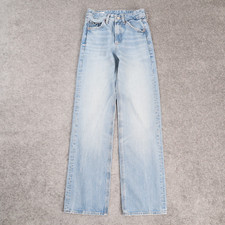 Jeans feminino Zara tamanho pequeno 0 cintura alta lavagem leve azul jeans perna larga comprar usado  Enviando para Brazil