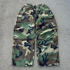 Calça camuflada carga militar vintage anos 90 bolsos grandes perna larga cintura ajustável 34-40 comprar usado  Enviando para Brazil