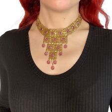 Colar Gargantilha Goldette Enjaulado Filigrana Pendurado Roxo Quadrado Vintage comprar usado  Enviando para Brazil