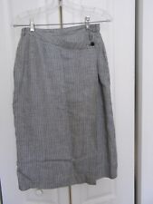 VINTAGE GIORGIO ARMANI (ITÁLIA)--SAIA DE LINHO PRETA E OSSO-----42 comprar usado  Enviando para Brazil