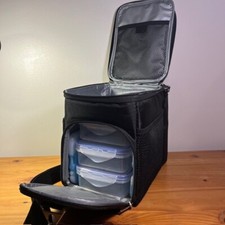 Usado, Bolsa térmica isolada Zuzuro, preta 3 compartimentos, com 3 recipientes e 2 pacotes de gelo comprar usado  Enviando para Brazil