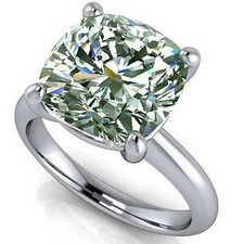Anel de prata 925 solitário diamante moissanita azul branco almofada 5,03 quilates Vvs1-: comprar usado  Enviando para Brazil