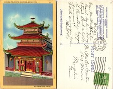 Cartão postal da casa de câmbio telefônica chinesa Chinatown São Francisco Califórnia comprar usado  Enviando para Brazil