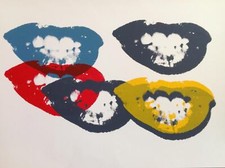 Andy Warhol- Tela de seda "I Love Your Kiss Forever Forever" comprar usado  Enviando para Brazil