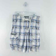 Usado, Bermuda masculina xadrez Abercrombie & Fitch azul claro cinza tamanho M comprar usado  Enviando para Brazil