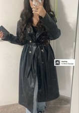 Damen ledermantel schwarz gebraucht kaufen  Solingen