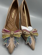 Bombas de quadra de arco de cristal de couro Kurt Geiger Belgravia, usado comprar usado  Enviando para Brazil
