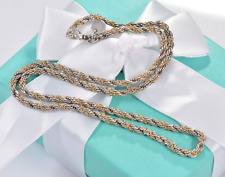 Tiffany & Co ouro 18K prata 4mm 18" colar de corrente de corda unissex masculino bolsa de torção comprar usado  Enviando para Brazil