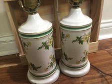 PAR de abajures de mesa provinciais franceses amarelos e verdes 12" ~ Vintage comprar usado  Enviando para Brazil