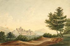 Pitoresca Fortaleza Costeira – Pintura original em aquarela do século XIX comprar usado  Enviando para Brazil