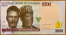Nigeria 1000 naira d'occasion  Expédié en Belgium