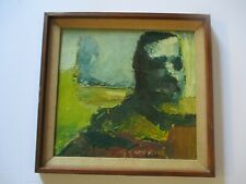 ÁREA DA BAÍA PINTURA A ÓLEO EXPRESSIONISTA ABSTRATA CABEÇA ROSTO PAISAGEM MODERNISTA 1970, usado comprar usado  Enviando para Brazil