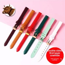 Pulseira de relógio de couro genuíno couro bovino dupla face qualidade 8mm-22mm universal comprar usado  Enviando para Brazil