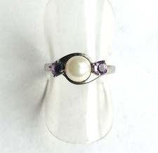 Ring perle amethyst gebraucht kaufen  Deutschland