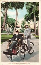 CARTÃO POSTAL PALM BEACH FLORIDA~ATOR JOSEPH JEFFERSON EM SUA CADEIRA DE BICICLETA~1900s comprar usado  Enviando para Brazil