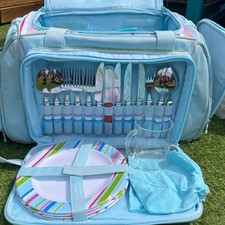 Picnic hamper blue for sale  IPSWICH