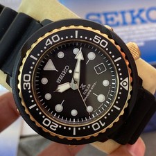 Raro Seiko Prospex SNE498 atum solar mostrador preto relógio de mergulho dourado edição especial comprar usado Raro Seiko Prospex SNE498 atum solar mostrador preto relógio de mergulho dourado edição especial comprar usado  Enviando para Brazil