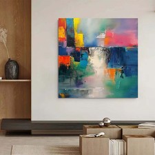 Usado, Pintura a óleo pintada à mão moda abstrata parede quadros lona decoração arte rosa comprar usado  Enviando para Brazil