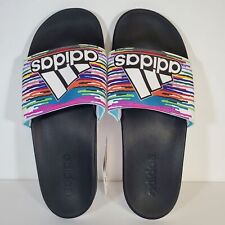 NOVO COM ETIQUETAS ADIDAS ADILETTE COMFORT SLIDES SANDÁLIAS SLIDE PINTURA ARCO-ÍRIS GOTEJAMENTO MASCULINO TAMANHO 13, usado comprar usado  Enviando para Brazil