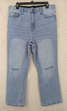 Jeans Lularoe tamanho 32 perna reta azul angustiado cintura mágica cintura alta 0603 comprar usado  Enviando para Brazil