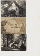 (3) Cartões postais com fotos reais RPPC - Pessoas e tendas - Acampamento comprar usado  Enviando para Brazil
