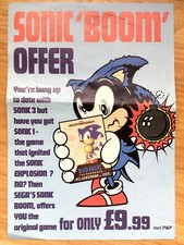 FLYER 100% ORIGINAL - SONIC "BOOM" OFFER SONIC 3 -  SONIC 1 MEGADRIVE PAL UK, usado comprar usado  Enviando para Brazil