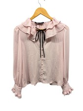 Blusa Zara Babado Manga Longa Feminina Tamanho P Rosa Laço Decote Top Casual comprar usado  Enviando para Brazil