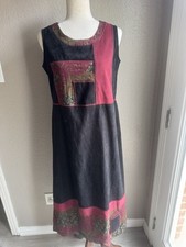 Maxi Vestido Vintage Años 90 Negro Rojo Gótico Patchwork Hecho en Unión Casa Largo Mediano segunda mano  Embacar hacia Mexico