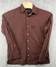 Camisa masculina vintage Abercrombie & Fitch borgonha xadrez manga longa botão para baixo P comprar usado  Enviando para Brazil