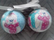 Snowman baubles bow for sale  RIPLEY