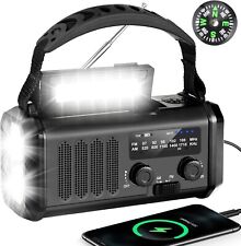 Kurbelradio 10000mAh Solar Radio Power Bank Camping Lampe Kompass Licht SOS F179 comprar usado  Enviando para Brazil