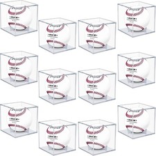 Pacote com 12 vitrines de beisebol cubo acrílico protegido UV caixa de suporte transparente comprar usado  Enviando para Brazil