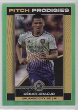 2023 MLS Pitch Prodigies Green Foil /75 Cesar Araujo César Araújo #79 Rookie RC, usado comprar usado  Enviando para Brazil