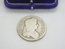 Moeda coroa de prata esterlina antiga 1677 King Charles II em bom estado comprar usado  Enviando para Brazil