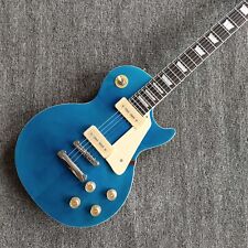 Guitarra elétrica azul 6 cordas captadores P90 jacarandá escala em estoque comprar usado  Enviando para Brazil