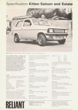 Reliant kitten specifications for sale  UK