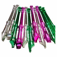 Flautas de color metálico de 13" (paquete de 12) 7 orificios. Grabadoras de viento musicales de sonido segunda mano  Embacar hacia Mexico