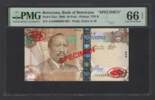 Usado, Botsuana 50 Pula 2009 P32as "Espécime N.002" não circulado grau 66 comprar usado  Enviando para Brazil