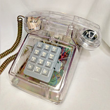 Vintage CORTELCO Clear Desk Telefone botão de pressão + cabo em estado quase perfeito telefone fixo comprar usado  Enviando para Brazil