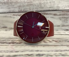 Relógio de quartzo masculino Alessi Luna by Alessandro Mendini couro vermelho AL8001 comprar usado  Enviando para Brazil